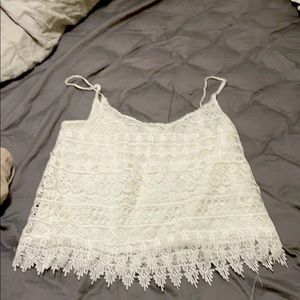 White lace tank top